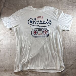 Old Navy "Keep It Classic" Retro Video Game Controller White T-Shirt Size XL